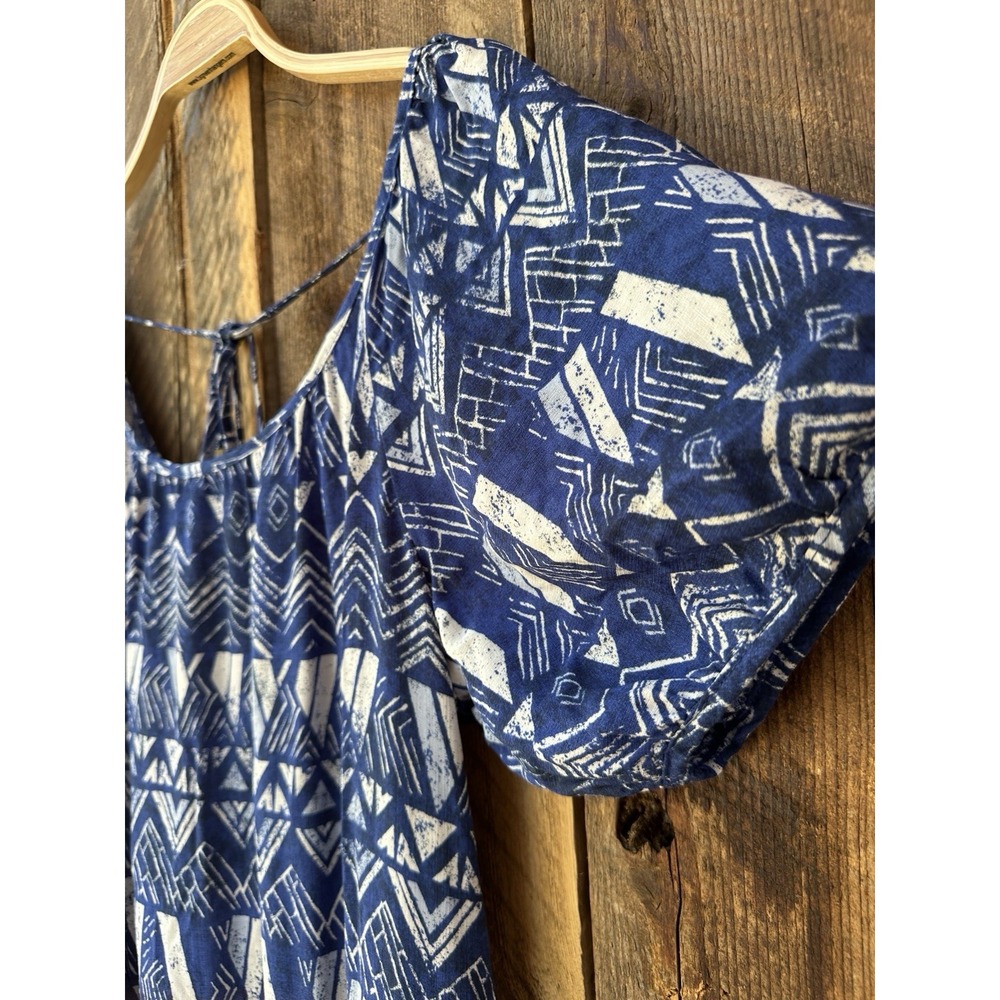 NWT M Coastal Maritime Boho Lagenlook Balloon Sleeves Western Cottage Nautical - Picture 3 of 10